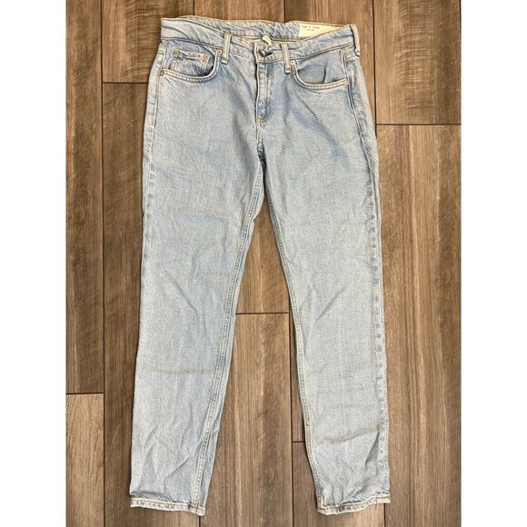 Rag & Bone Featherweight Denim Jeans Blue Size 25 Straight Leg Light Wash Soft - Picture 1 of 4